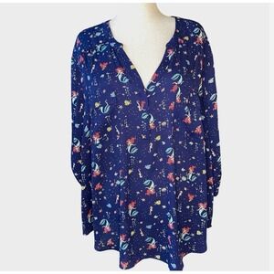 Torrid Disney Princess Little Mermaid Ariel‎ Flounder Blouse Plus Size 4 (4X US)
